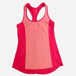 Hot Pink Racerback Tank Top with Light Pink Color Block - Size Small